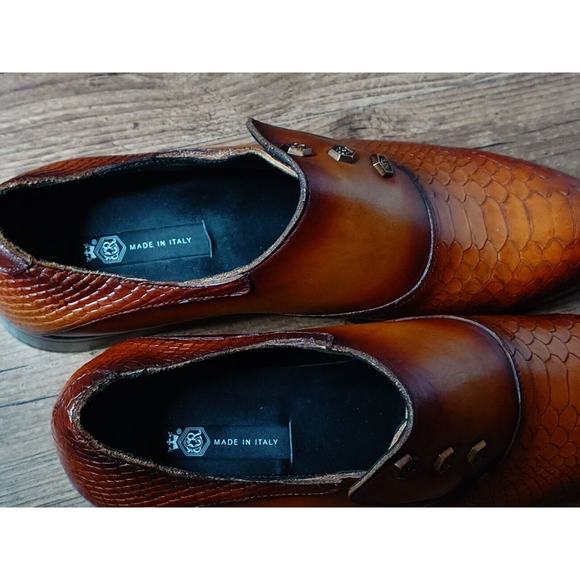 Lavorazione Blake Tan Patina Dress Shoes Mens 10 EU 43 Bespoke Italian Loafers main image 7